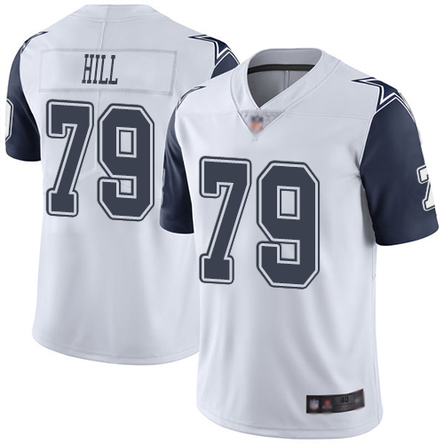 Men Dallas Cowboys Limited White Trysten Hill #79 Rush Vapor Untouchable NFL Jersey